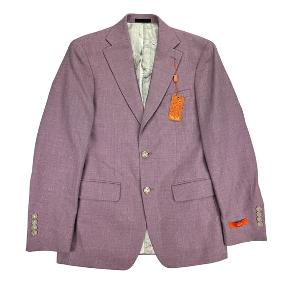 Tallia Mens Slim Fit Wool Blend Sport Coat Lilac Purple 38R